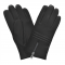 gant cuir zip au milieu - 3 bandes matelassées au milieu Noir